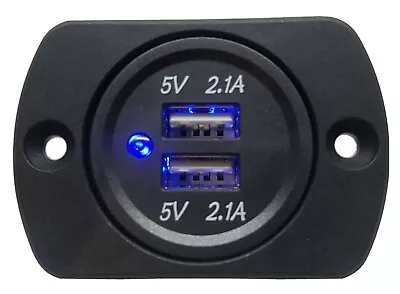 Dual Usb 4.2a Charger 12v 24v Socket Outlet Flush Mount 4x4  Car Marine Au • $19.95