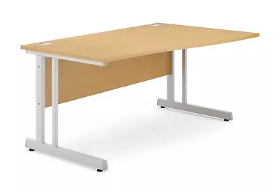 £79 • Buy 10 X BRAND NEW OAK RIGHT HAND WAVE 1800mm WIDE HOME OFFICE DESK (A235)
