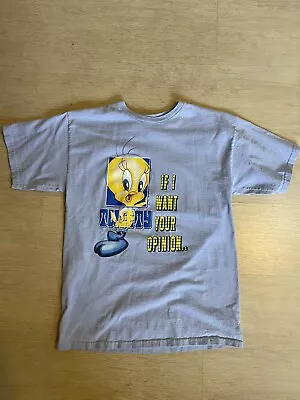 Tweety Bird Warner Bros T-Shirt If I Want Your Opinion Size Small Looney Tunes • $20