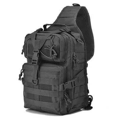 Tactical Molle Sling Pack Bag Range Bag Military Rover Assault Shoulder Backpack • £14.59