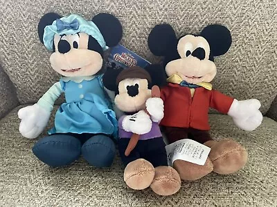 Disney Mickey's Christmas Carol Plush Bob Emily & Tiny Tim Miney Mouse  NWT • £70