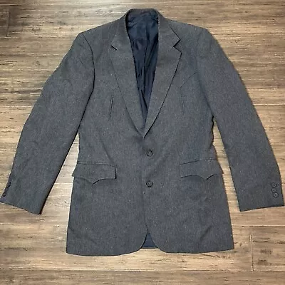 Circle S Jacket Mens Gray Blazer Western Cowboy USA Rockabilly Sport Coat 40L • $30