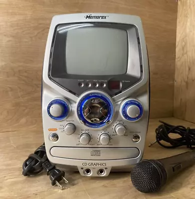 Memorex MKS8501 CD Graphics Portable Karaoke Machine-B&W Gaming-CD Player Mic • $56