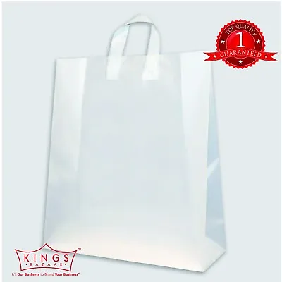 £27.95 • Buy White Plastic Carrier Bags Gift Shopping Takeaway Strong Plastic FLEXILOOP