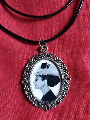 $4.93 • Buy Audrey Hepburn Pendant Necklace. Black Braided Cord. 18 .