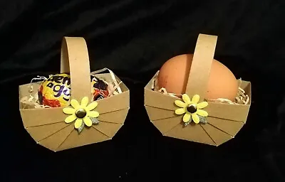 Six Easter Egg Baskets With Straw Natural Brown - Easter Gift - Easter Egg Hunt  • £5.95