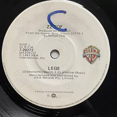 ZZ Top Legs / Bad Girl Vinyl Record 7” 45 RPM 7-29272 Warner Brothers 1983 • $16.99