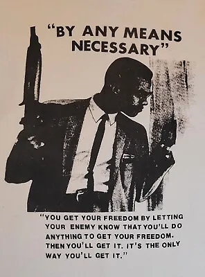 DetRetro313 Malcolm X  By Any Means Necessary  TSHIRT ORIGINAL Screen Print 1971 • $99