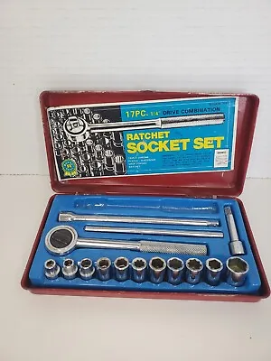 Royal Seal 16 Piece 1/4  Drive Mini Ratchet & Socket Set W/Storage Case---READ! • $15.99