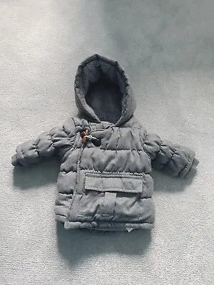 Babaluna Baby Padded Grey Winter Coat Age 3-6 Months • £2.95