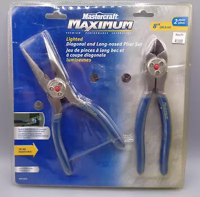 NEW Master Craft  Maximum Lighted 8  Long Nose Pliers & Diagonal Pliers Set • $39.99