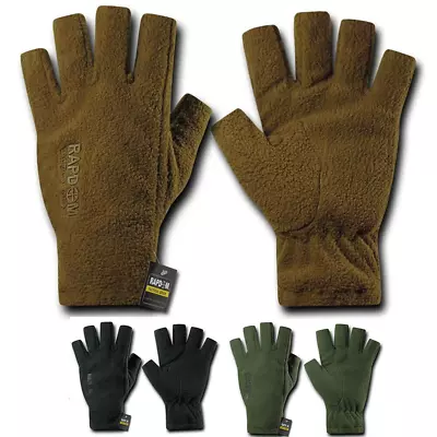 Rapid Dom Polar Fleece Half Finger Gloves Winter Outdoor Military Patrol Army • $13.95