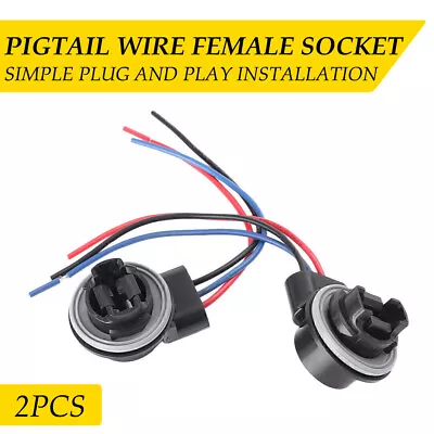 2Pcs 3157 Bulb Socket Brake Front Turn Signal Light Harness Wire Plug Connector • $10.49