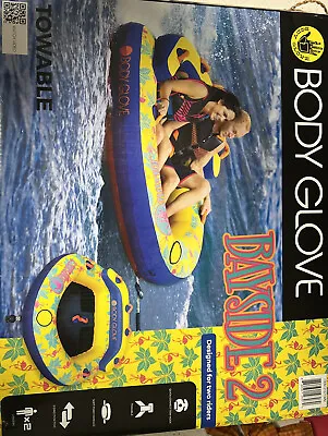 Body Glove Bayside 2 Person Yellow Water Skiing Inflatable Towable Tube • $120