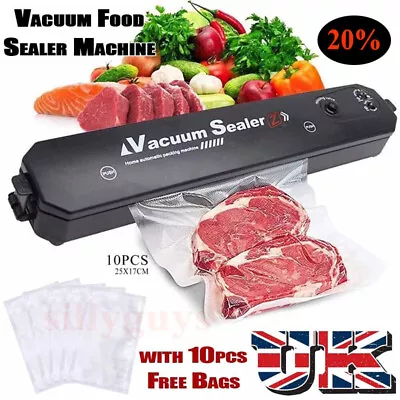 Automatic Vacuum Food Sealer Machine Dry Wet Pack Vac Sealer With 10 Storage Bag • £4.87