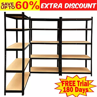 5 Tier Metal Shelving Storage Shelf Unit Shelves Racking Garage Organiser Home  • £24.71