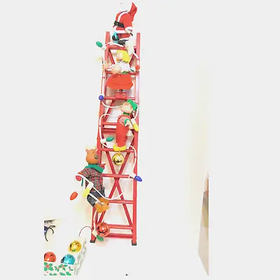 Vtg Mr Christmas Santas Tree Trimmers Ladder Mechanical Collectible Original • $54.99
