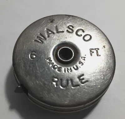Vintage Walsco 6 Foot Rule Retractable Round Metal Tape Measure Made In USA • $9.95