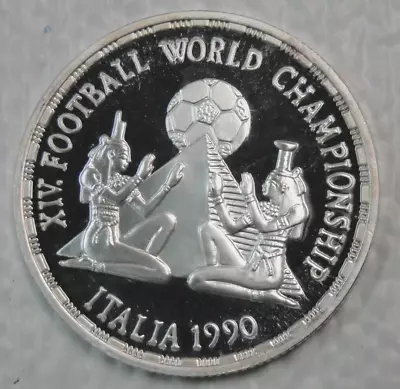 1990 Egypt 5 Pounds Football World Champions Silver Proof Coin #57 • $84.95