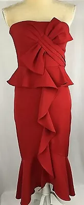 Gianni Bini GB Dress 0 Strapless Sheath Red Cocktail Prom Homecoming NW $189 • $79.99