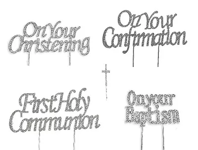 £2.99 • Buy Religious Occasions Cake Pick Topper Decoration  Diamante Sparkly