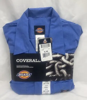 ~NEW W/ TAGS ~ DICKIES SHORT SLEEVE COVERALL XL BLUE SNAP BUTTON 33999 • $19.99