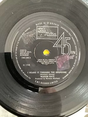 MARVIN GAYE.  I HEARD IT THROUGH THE GRAPEVINE. 7 Vinyl.   VG +.   1968 … • £4.99
