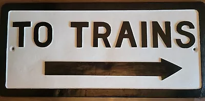 Railroad Sign 16.5 X 7 Arrow To Train Sign Heavy Resin Authentic Sign  Used A+ • $26.36