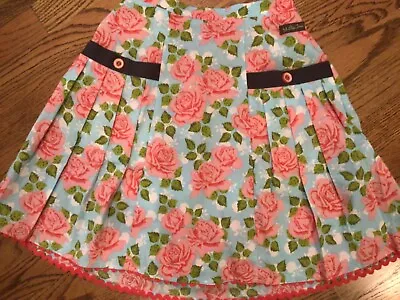 Matilda Jane Salt Water Taffy Skirt Size 10 Floral Blue Pink Roses Girls Kids • $11