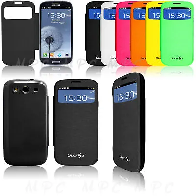 Flip Smart S VIEW Window Case Battery Cover For Galaxy S4 S3 S4/S3 MINI Note 2 3 • £3.39