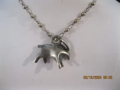 KA Vintage Ankle Bracelet Sterling Silver Anklet Charms Bull 10 In Chain • $14.50