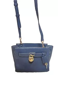 Michael Kors Crossbody Handbag Hamilton Medium Sling Messenger Pebble Navy $298 • $79