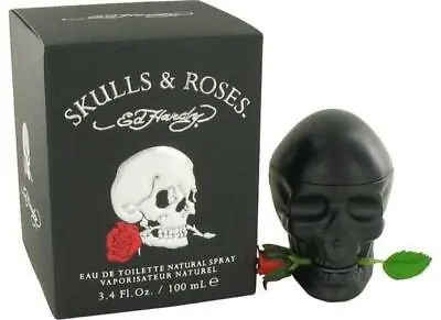 Ed Hardy SKULLS AND ROSES By Christian Audigier 3.4 Oz EDT For Men New In Box • $23.80