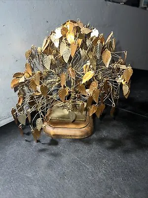 Vintage Gold Tone Leaf Brass Wire Bonsai Tree Sculpture 8  • $17.50