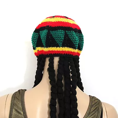 Reggae Black Dreadlocks Wig Hat Gr8 For Fancy Dress Costume Outfit Hat FREE POST • $15.99