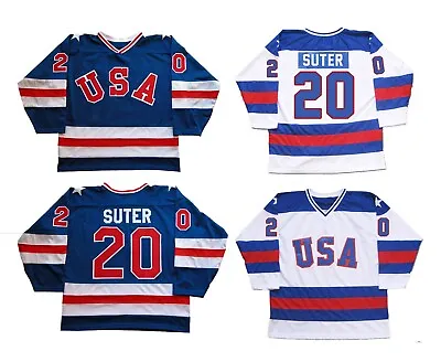 1980 Miracle On Ice Bob Suter 20 USA Hockey Jersey Stitched Custom Name 2 Colors • $45