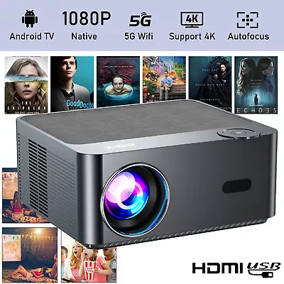 Autofocus Projector 500 ANSI 1080P LED 4K 5G WiFi Beamer Video Home Theater HDMI • $134.39