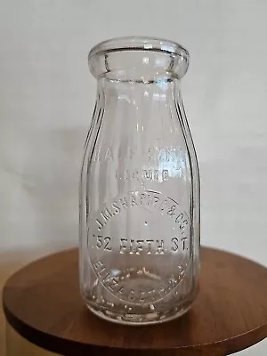 1/2 Half Pint Ribbed Embossed Milk Bottle New Jersey J M Shapiro & Co Elizabeth • $20