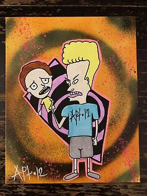 8x10 Hand Painted (Beavis W/Morty Puppet) Black Light - Pop Art • $9.99