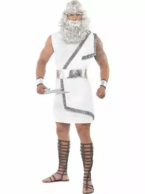 Zeus Ancient Greek Toga Headband Arm Cuff Lightning Bolt Men Fancy Dress Costume • £25