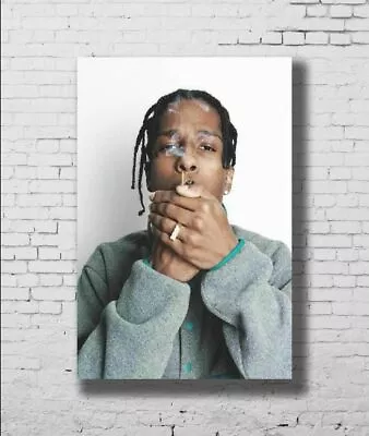 Smoking ASAP ROCKY Hot Rap Hip Hop Music Singer Poster Fabric Hot Decor X-350 • $7.25