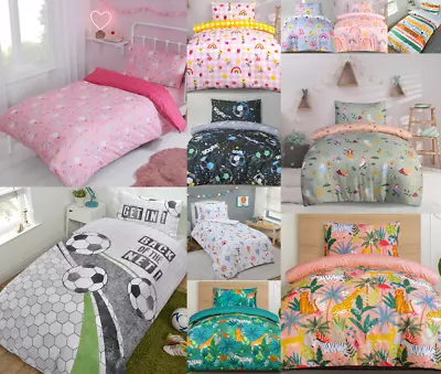 Boys And Girls Single Bed Duvet Cover Pillowcase Bedding Sets Great Kids Designs • £12.95