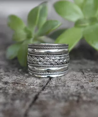 925 Sterling Silver Meditation Ring & Band Ring Handmade Jewelry  Ring All Size • $10.92