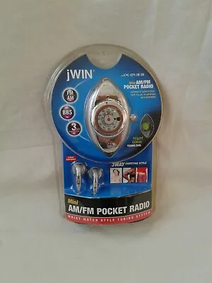 JWIN Mini AM/FM Pocket Radio With Earphones Brand New Sealed • $17.95