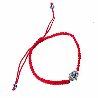 Hamsa Red Silver Bracelet Evil Eye Charm Kabbalah Hand Fatima Judaica Chamsa • £2.99