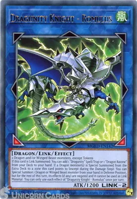 MGED-EN142 Dragunity Knight - Romulus Rare 1st Edition Mint YuGiOh Card • £0.99