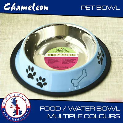 £6.85 • Buy Stainless Steel Metal Non Slip Dog Puppy Pet Animal Feeding Food Water Bowl Dish