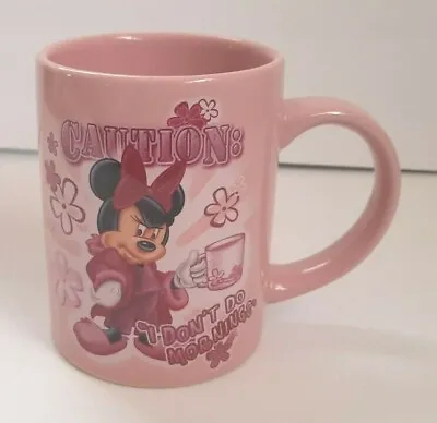 Disney Minnie Mouse Coffee Mug Cup  Caution:  I Don't Do Mornings  Jerry Leigh • $14.99