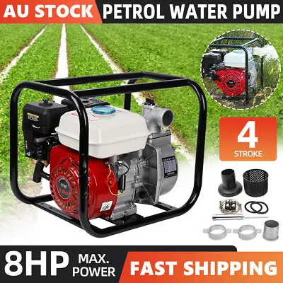 8HP 4-Stroke 2Inch Water Pump Petrol High Flow Pressure Fire Fighting Irrigation • $228.95