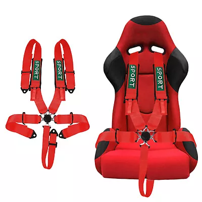 Universal Red 5 Point Quick Release Racing Seat Belt Harness Safety Atv Utv Usa • $64.99